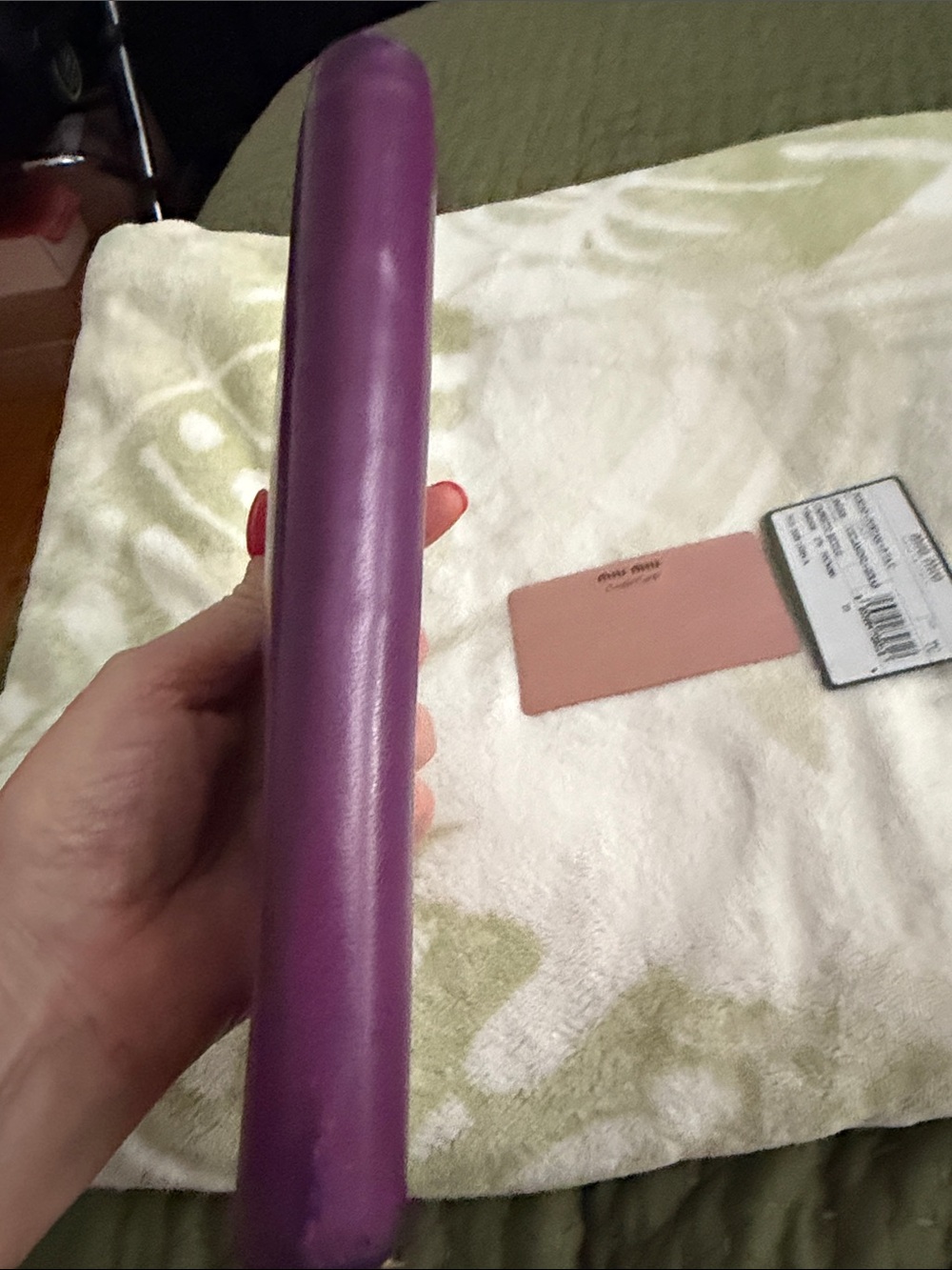 Miu Miu Violet Leather Zip Wallet with Gold Logo authenticity card included - Picture 10 of 11